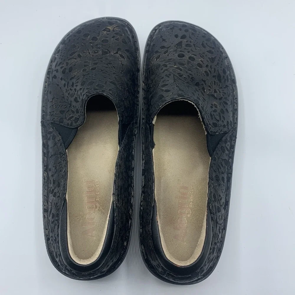 Alegria Black Delicut Leather Debra Pro Comfort Shoes EU 38 US 8-8.5
